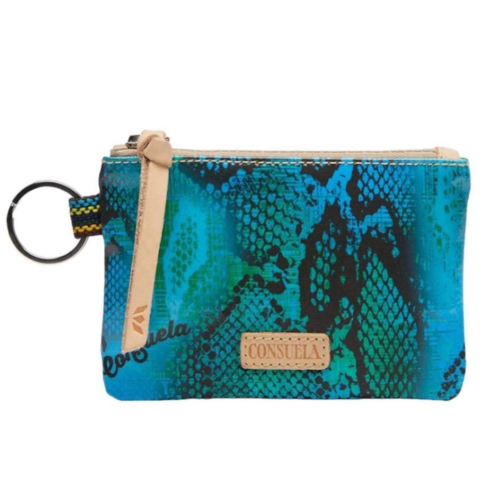 NWT Consuela Cade pouch - blue turquoise snakeskin